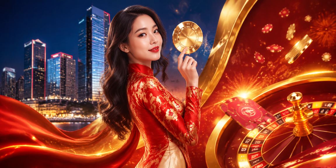 Khung cảnh casino ảo tại Hà Nội với hình ảnh truyền thống áo dài